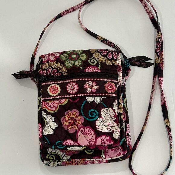 Vera Bradley Handbag Women's Floral Pink Crossbody Retired Mod Mini Hipster - Picture 3 of 12